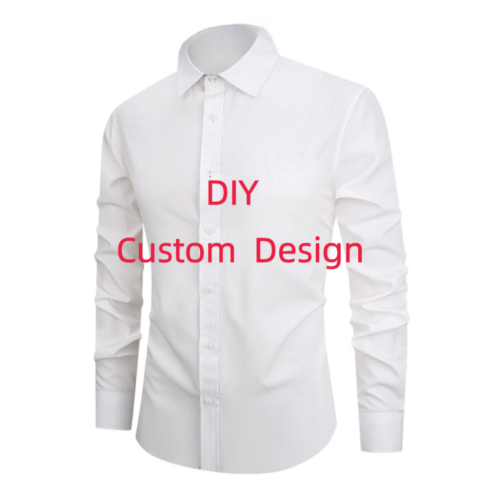 Chemise pour hommes chemise design personnalisé chemise à manches longues version ample revers chemise simple boutonnage super grande taille XS-6XL tissu doux
