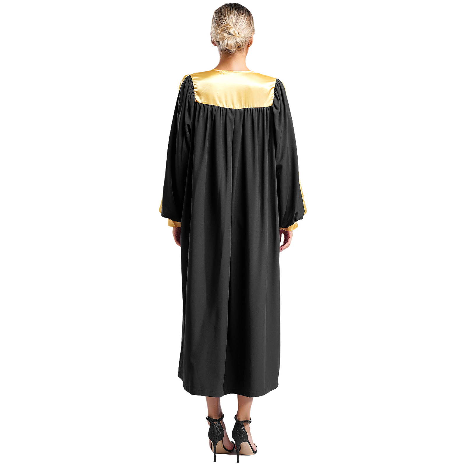 Robe de Pasteur pour Hommes et Femmes, Soutane de Chorale d'Église, Costume de Prêtre pour Fête d'Halloween, Robe Liturgique à Manches Longues, Vêtements de Culte