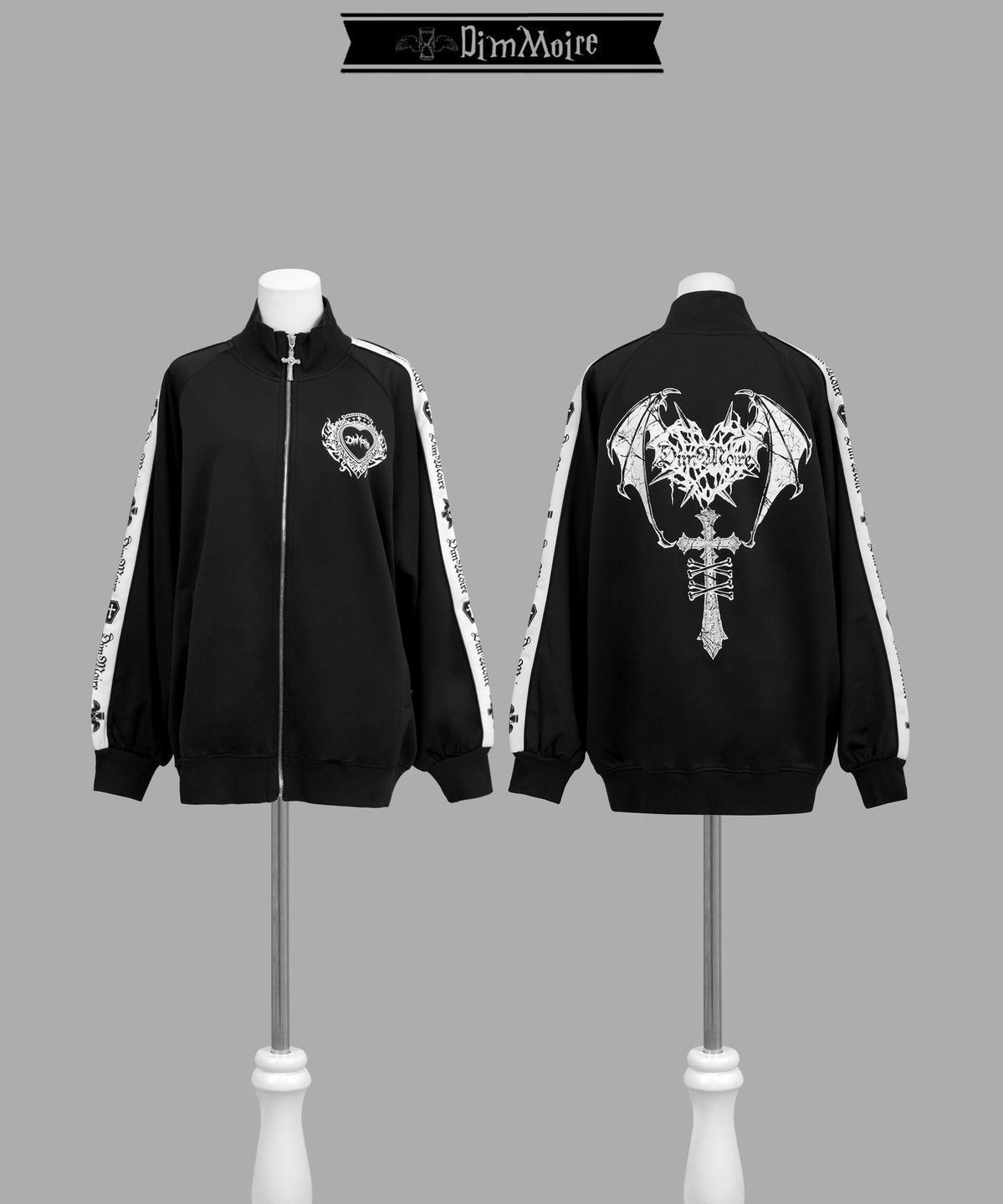 Manteaux à capuche de Style Punk japonais Y2k pour femmes, veste surdimensionnée imprimée, gothique Csual Grunge, sweat-shirt à Double fermeture éclair