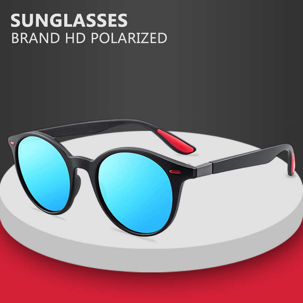 Lunettes de soleil rondes classiques pour hommes et femmes, verres polarisés vintage, lunettes de conduite, marque de luxe