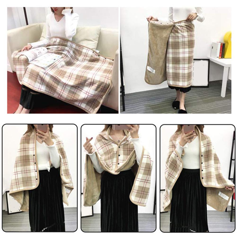 Châle-portable doux et chaud, plaid double couche, écharpe multifonction pour femme, couverture d'hiver à motif tartan