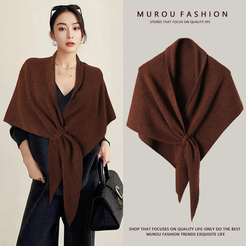 Nouvelle mode Triangle écharpe châle femmes cou enveloppement laine mélangée femme épaissi chaud épaule châle hiver cadeau de haute qualité