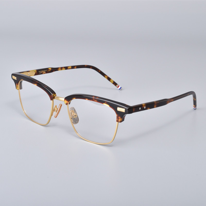 Monture de lunettes semi-sans monture pour hommes et femmes, design de marque, montures de lunettes vintage en acétate, tendance, demi-monture