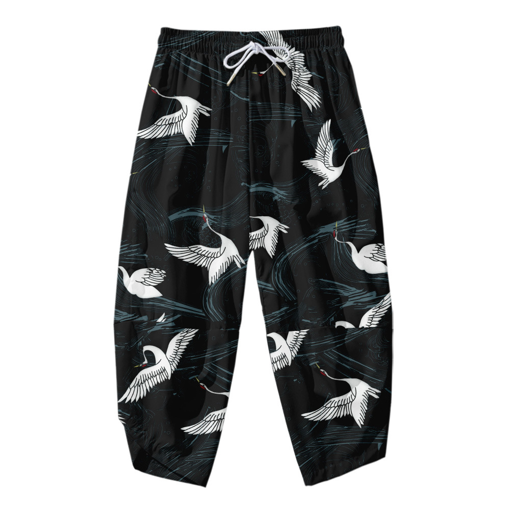 La grande vague de Kanagawa Kimono pantalon hommes vêtements asiatiques pantalon de bain décontracté mâle japonais Anime Yukata pantalon pantacourt