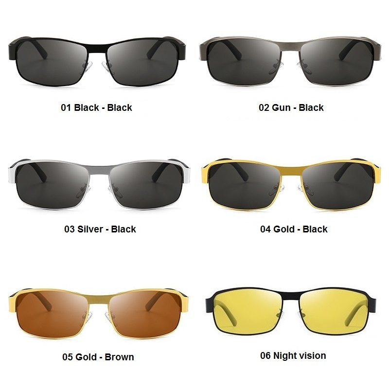 Lunettes de soleil de luxe pour hommes, lunettes de soleil de créateur pour la conduite et la pêche, lunettes de soleil vintage en métal pour homme