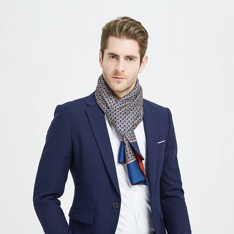 Écharpe double face pour hommes, longue écharpe d'affaires, européenne et américaine, hiver, nouveau