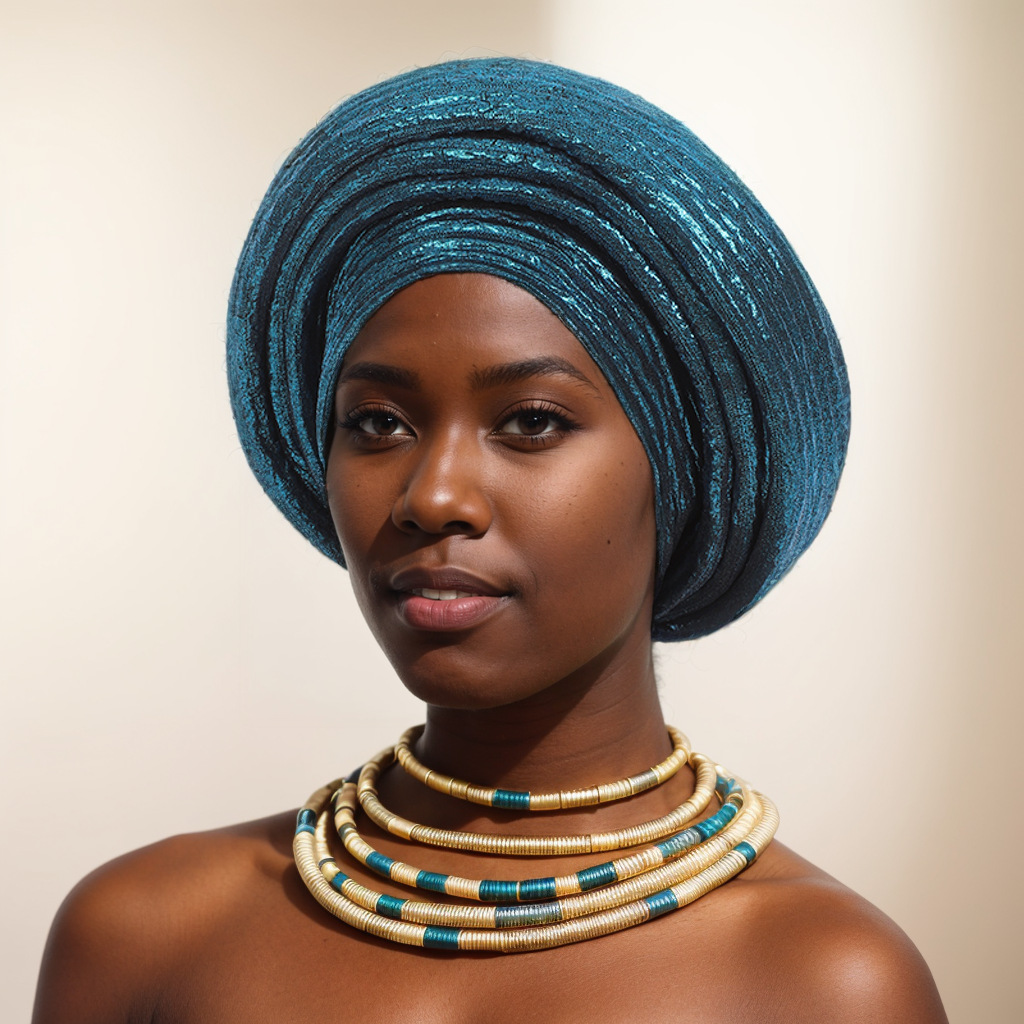 Turban Africain à Paillettes pour Femmes Musulmanes, Écharpe de Sauna, Bonnet Nigérian, Couvre-Chef, ixde Mariage, Cravate
