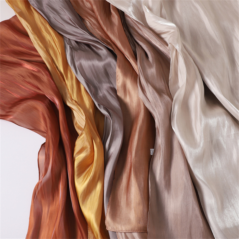 Châle en satin étincelant pour femme, étole de couverture de plage, hijab musulman, 20 couleurs unies, écharpe de haute qualité, ronde et scintillante, 175x75cm