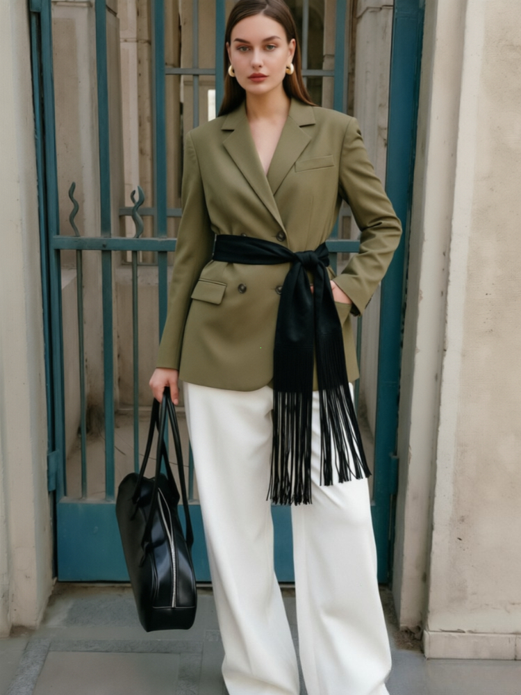 Ceintures à franges décontractées pour femmes, accessoires de taille en satin, longues franges soyeuses, châle oversize féminin, écharpes chics pour femme