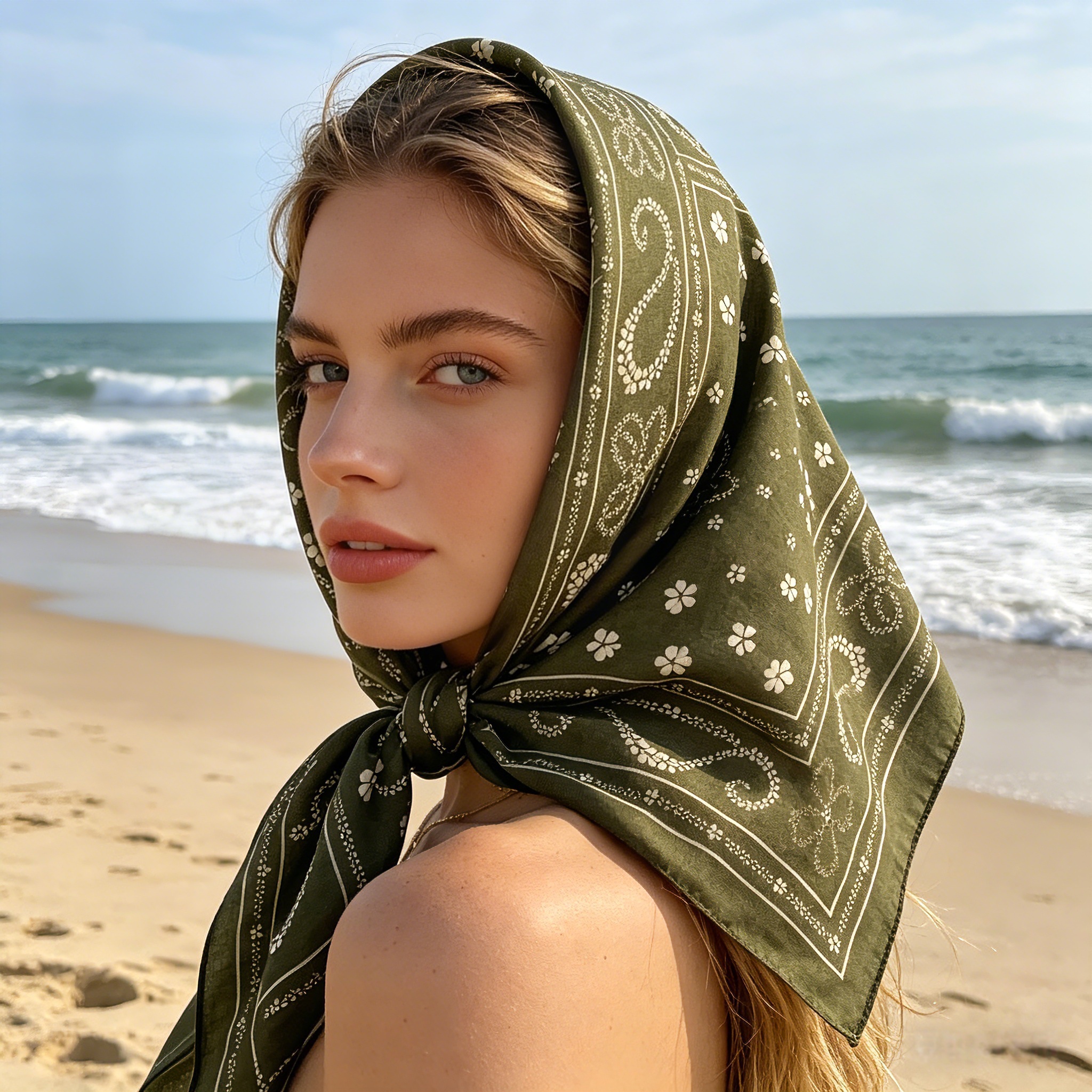 Bandanas de mode pour femmes, foulards imprimés cachemire, hijabs, bandeaux de luxe, écharpes douces pour le cou, 68 cm