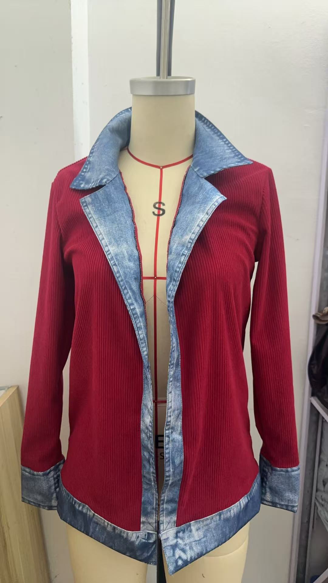 Manteau Femme 2026 – Nouvelle Collection Automne – Blazer Élégant et Décontracté à Col Relevé, Manches Longues, Patchwork – Vêtement Féminin