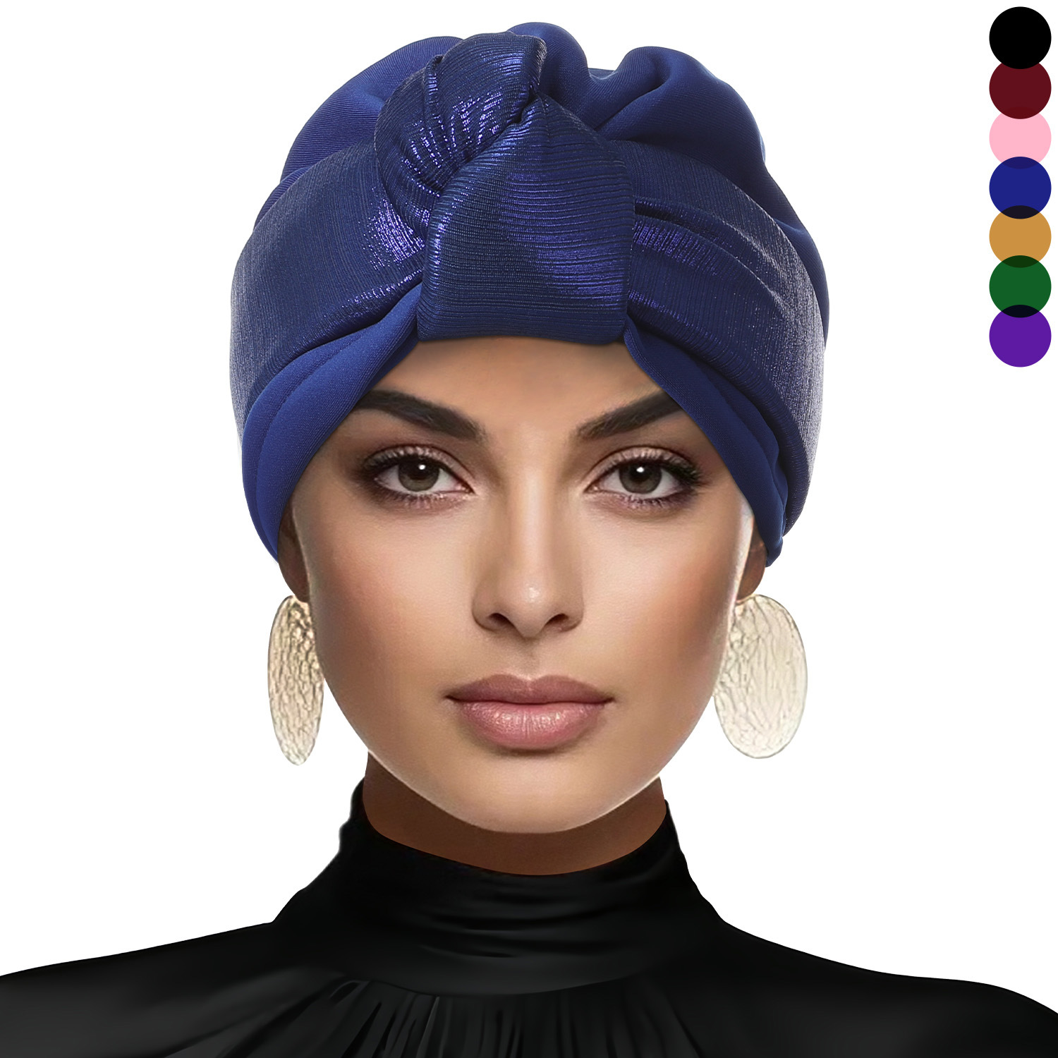 Bonnet pour femmes, Turban, bourgeon plié, foulard exquis, décontracté, confortable, mode, polyvalent, chaud, chapeau croisé, bord froissé, dentelle