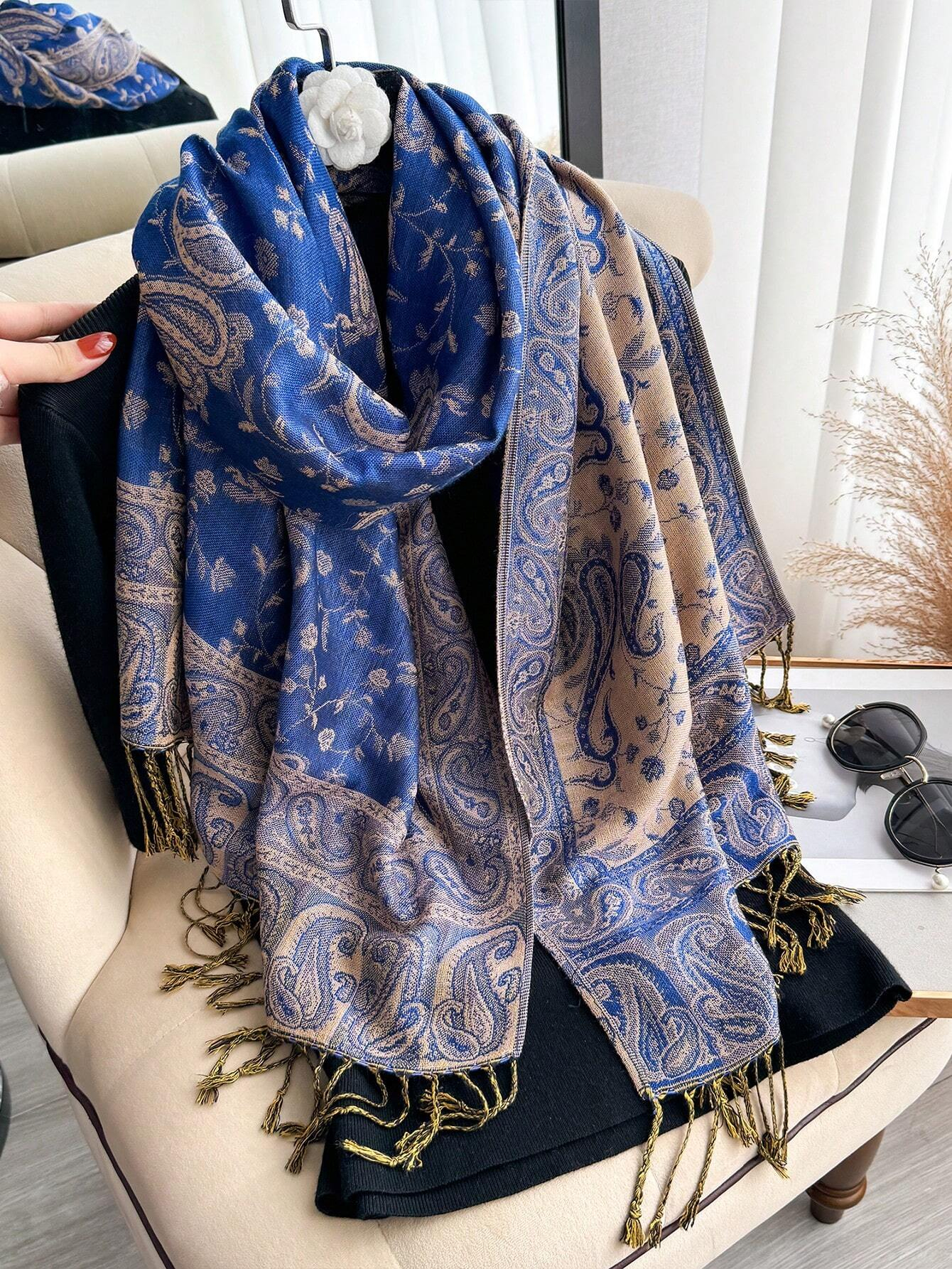 2025 nouveau Pashmina femmes écharpe bohême Paisley châle enveloppement Paisley Jacquard fleurs cachemire classique glands 70X190 cm
