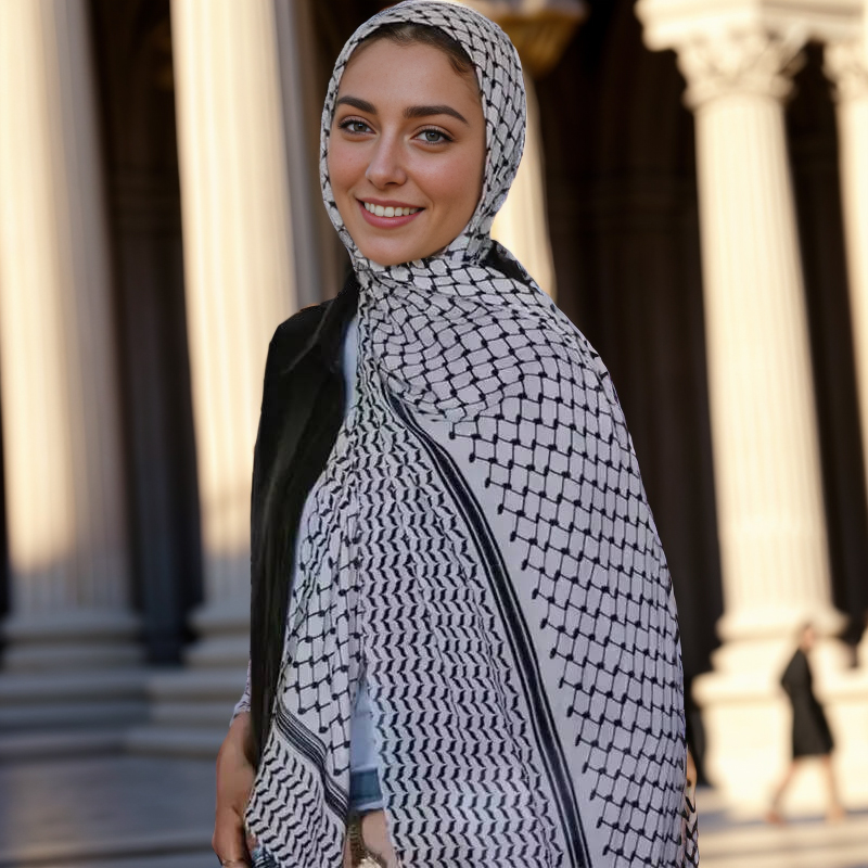 Foulard de Styles arabes pour femmes, Foulard de styliste imprimé à carreaux, Hijab doux, châles et enveloppes, Pashmina, Bandana musulman, 2024