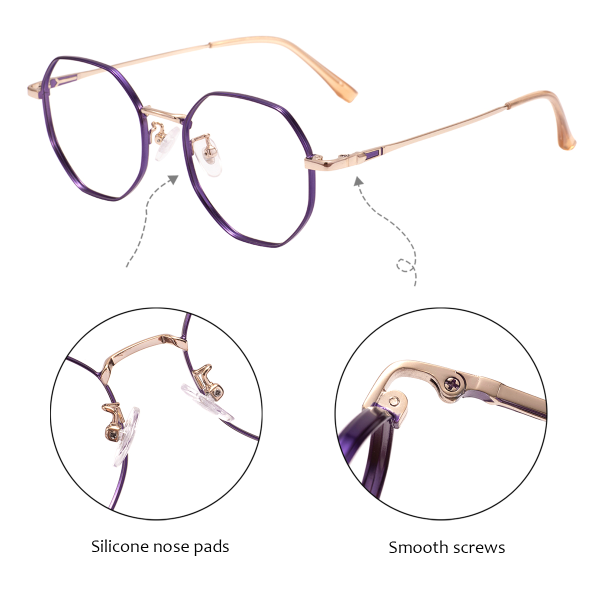 Lunettes rondes géométriques colorées en métal pour hommes et femmes, montures à jante complète, lunettes moyennes et élégantes pour lentilles de Prescription optiques