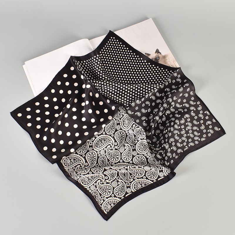 Foulard de luxe en soie naturelle pour femmes, Bandana carré, Paisley, cravate, bracelet de poignet, ruban pour cheveux, printemps 100%