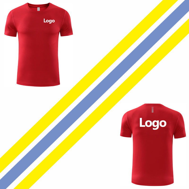 T-shirt de sport à séchage rapide, logo personnalisé, col rond, polyester, impression de broderie en Y, conception personnelle, vêtements de marque, kaising, 7 couleurs