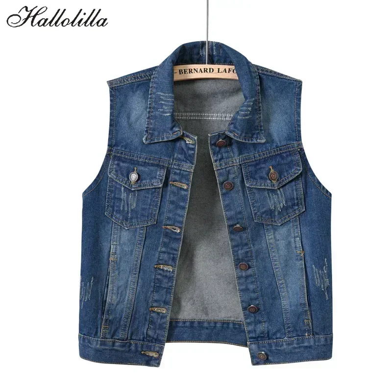 Gilet en jean pour femmes, veste de printemps, Streetwear, vêtements pour femmes, manteaux d'automne, vêtements de mode décontractés, Vintage, élégants, sans manches
