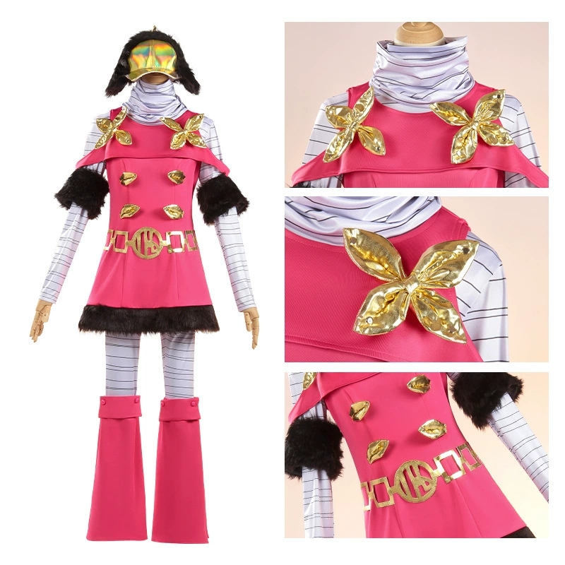 Costume de cosplay Anime JOJO Hot Pants pour adulte, uniforme de performance, costume rose rouge, vêtements de carnaval d'Halloween