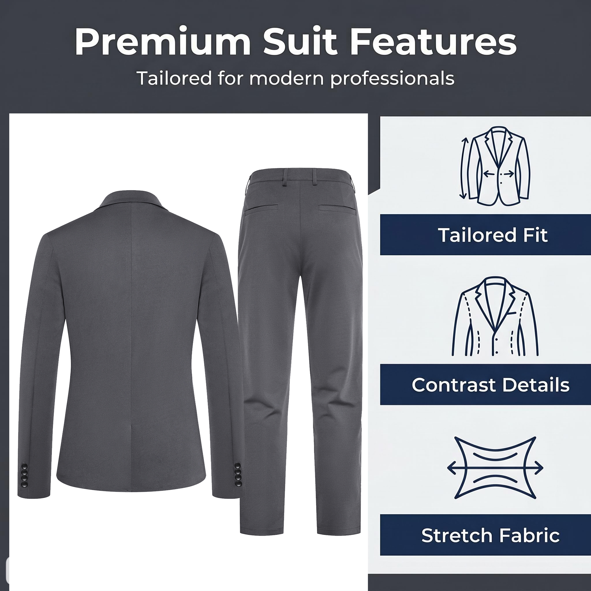 Ensemble de costume 2 pièces pour homme, vêtements de soirée élégants, pantalon de smoking, idéal pour les mariages