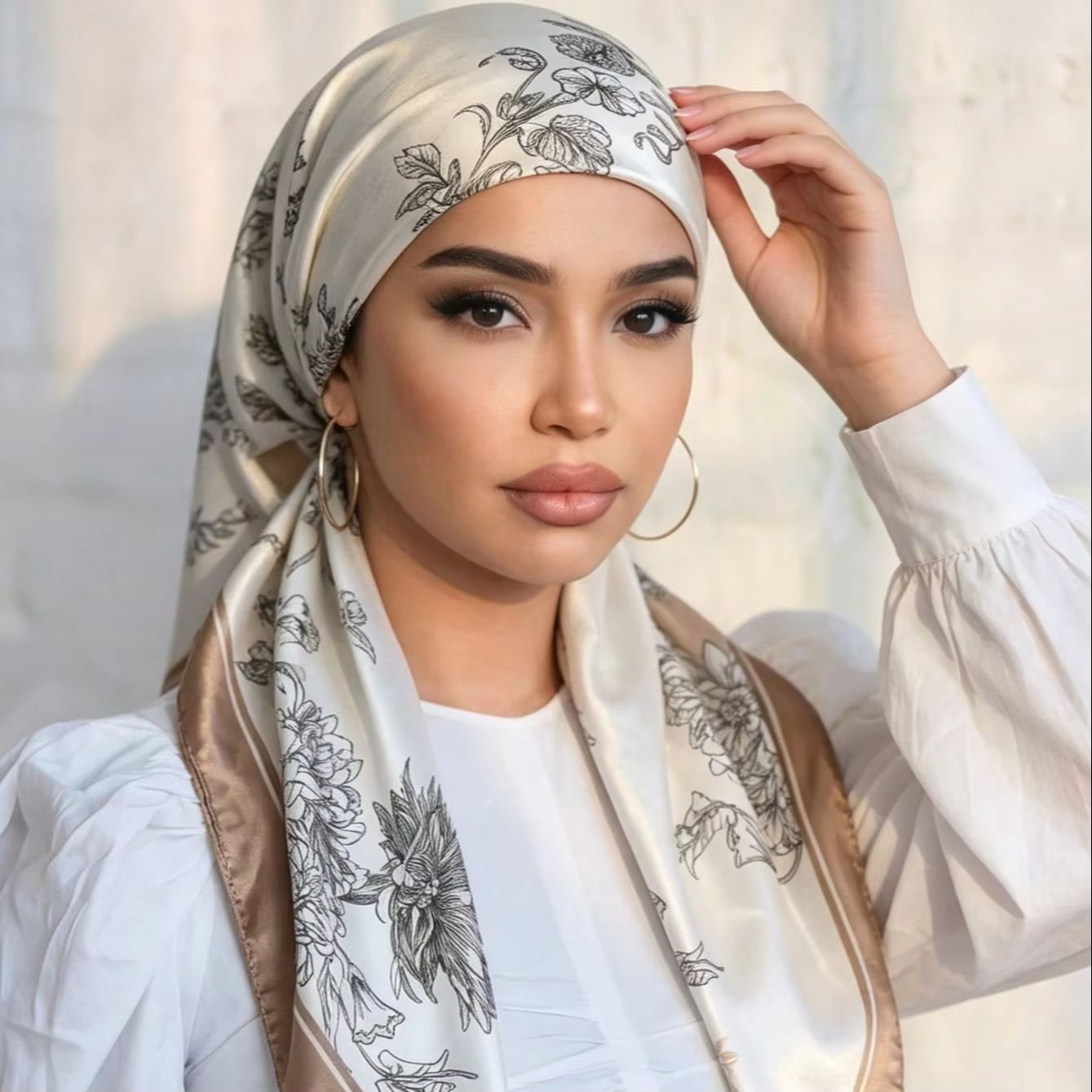 Nouveaux hijabs instantanés en satin de soie pour femmes musulmanes, écharpe imprimée, turban épais, bonnet de nuit, bonnet de cheveux en satin élastique pour femmes, Ramadan, Eid.