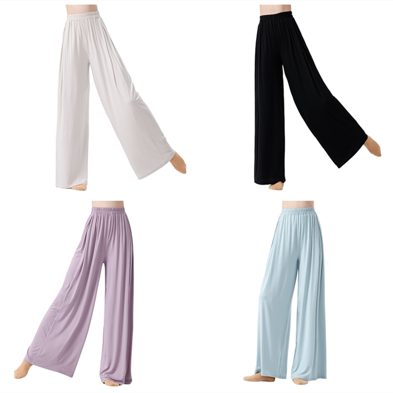 Pantalon de danse en Viscose douce, tenue de danseuse classique moderne, vêtements de danse, taille haute, fluide, vêtements de Yoga