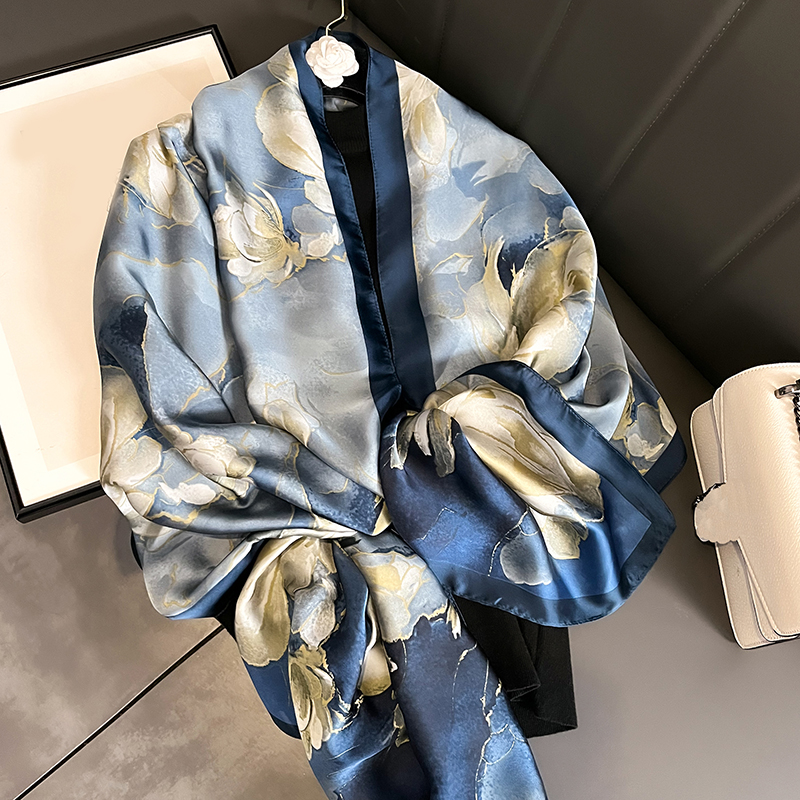 Écharpe de printemps pour femmes, Design de luxe, en Polyester, écharpe lisse, châle doux, écharpe de plage