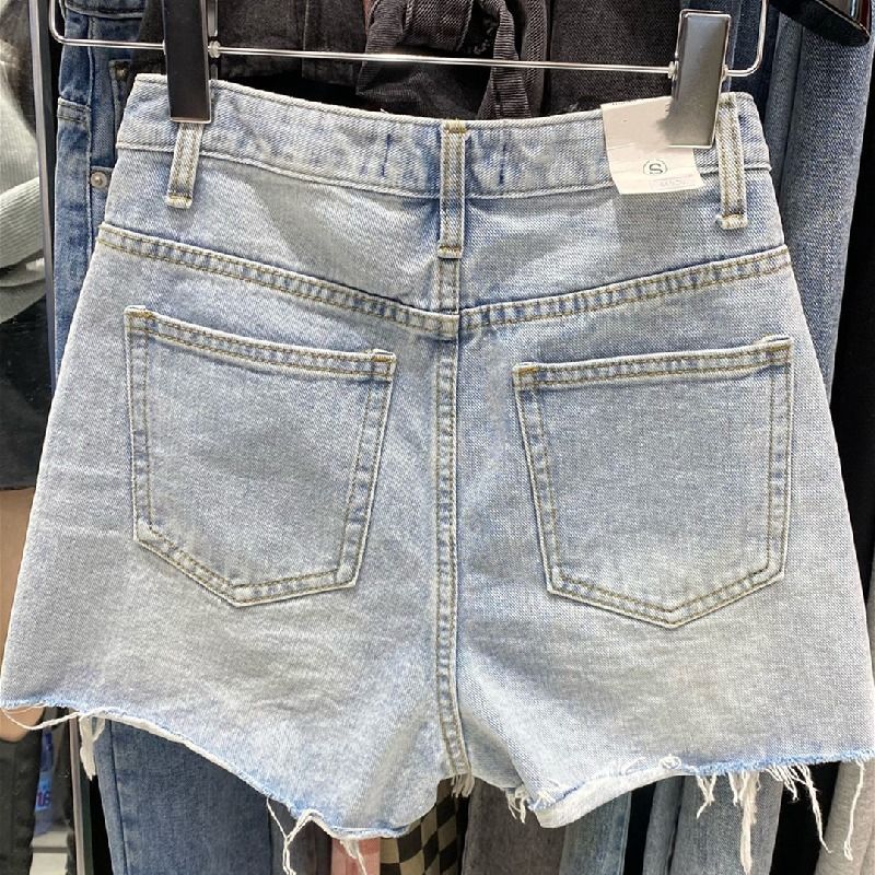 Jean Shorts 2025 nouveaux bas mode Shorts décontracté és femmes taille haute trou ample jambe large Shorts été pantalons Cortos De Mujer