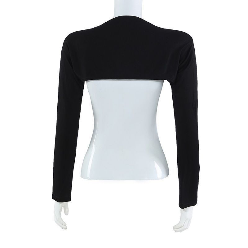Boléro de protection UV pour femme, manches longues, couvre-bras anti-UV, couleur unie, en jersey de coton modal élastique