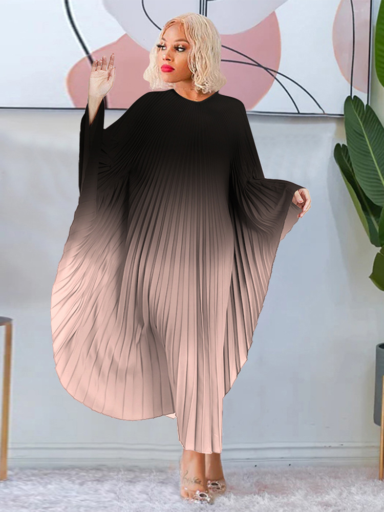 Robe de soirée plissée chauve-souris pour femme, élégante et belle, sexy, grande taille 4XL, vente en gros, livraison directe