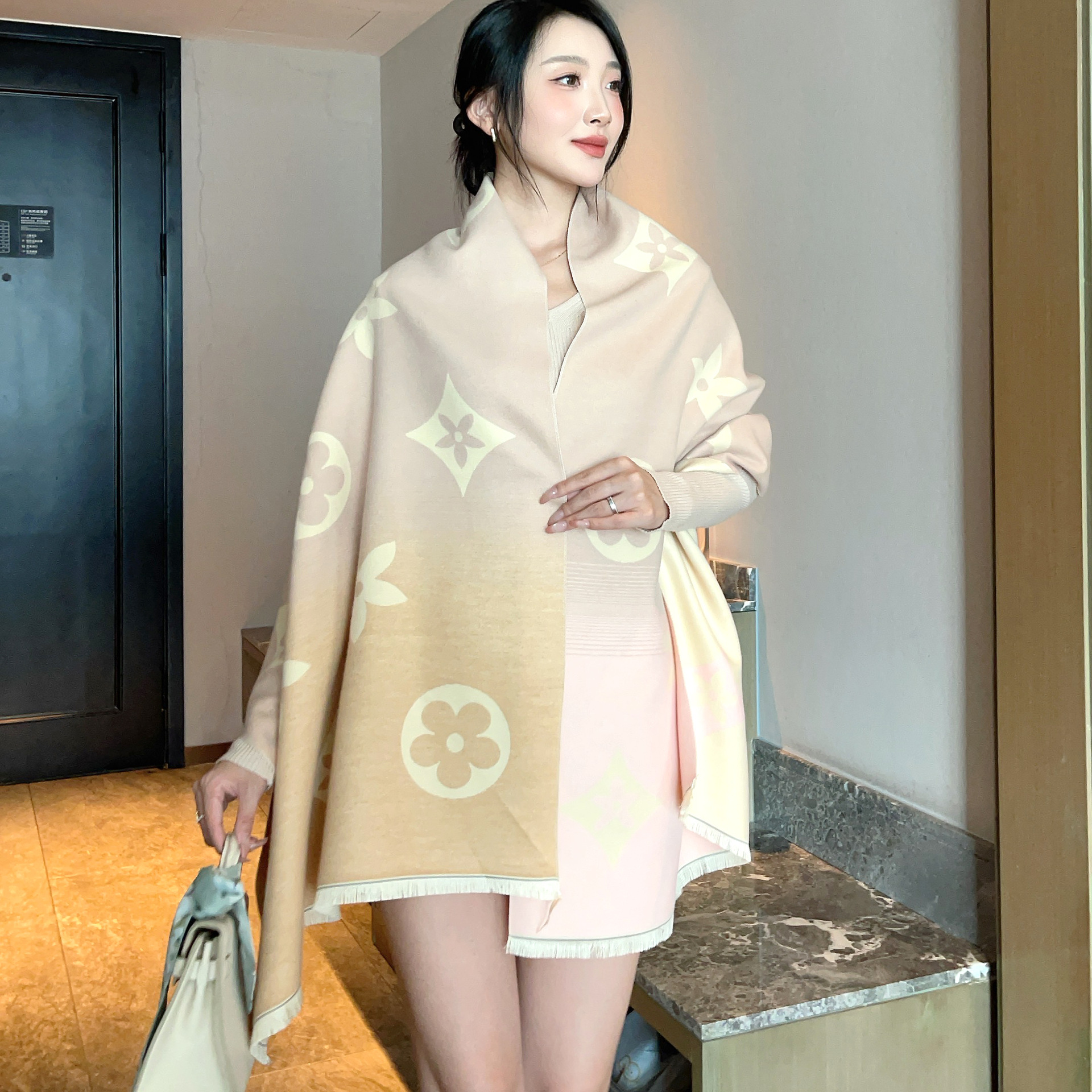 Écharpe en cachemire pour femmes, nouveau Design Jacquard élégant, doux et chaud, châle à franges, couverture coupe-vent, automne hiver 2026