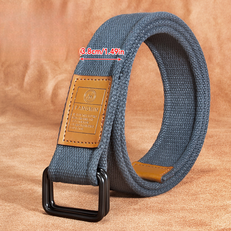 Ceinture en toile unisexe pour hommes et femmes, ceinture décontractée pour jeans avec boucle à double anneau, ceinture tissée pour l'extérieur