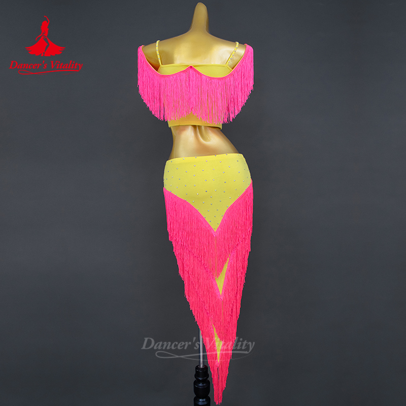 Vêtements d'entraînement de danse du ventre pour femmes, ensemble de Performance à pampilles Sexy haut de gamme, vêtements d'entraînement de danse orientale pour adultes