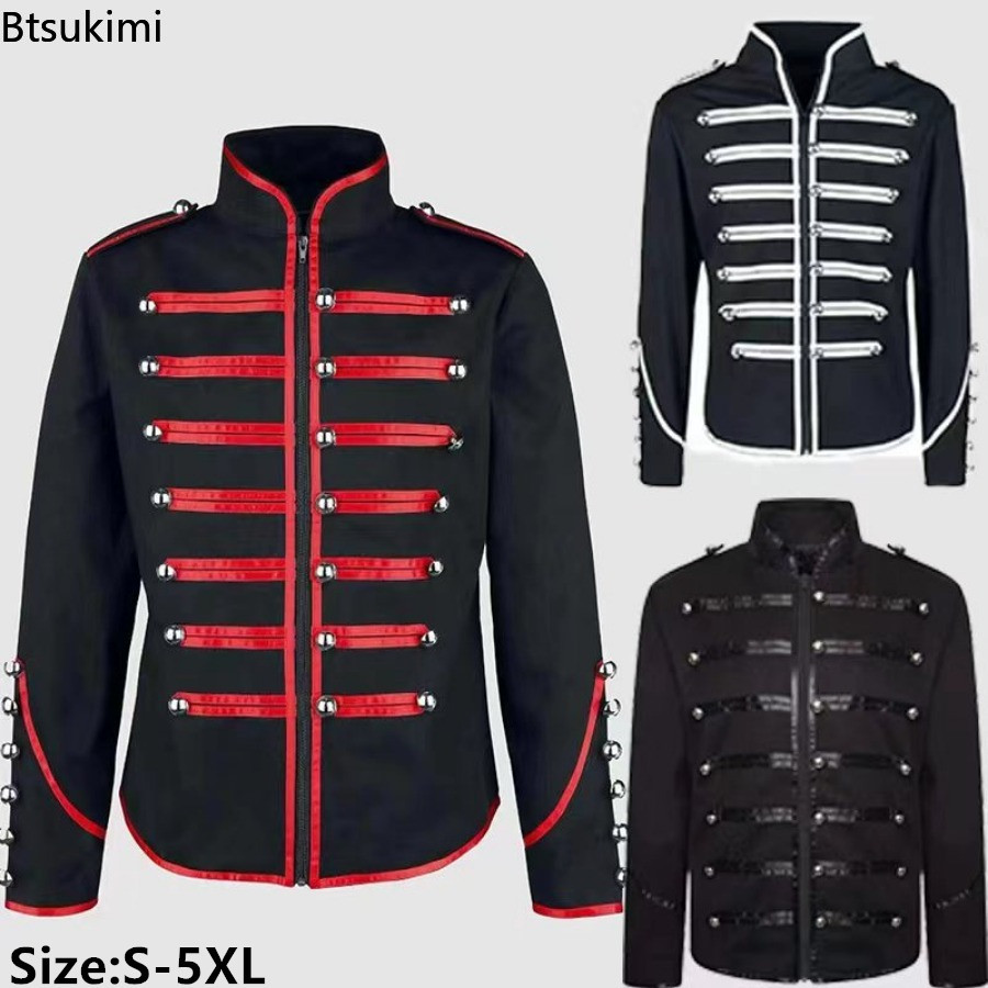 Veste gothique Steampunk médiévale pour hommes, Vintage, col montant, Costume de Cosplay, redingote Rock, vestes Punk rétro, 2026