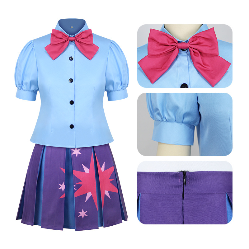 Tenue de Jeu de Rôle Fille Anime, Ensemble Robe Courte et Perruque, Costume de Fille Chevalière Fantastique, Vêtements de Déguisement pour Fête d'Halloween et Spectacle Scénique