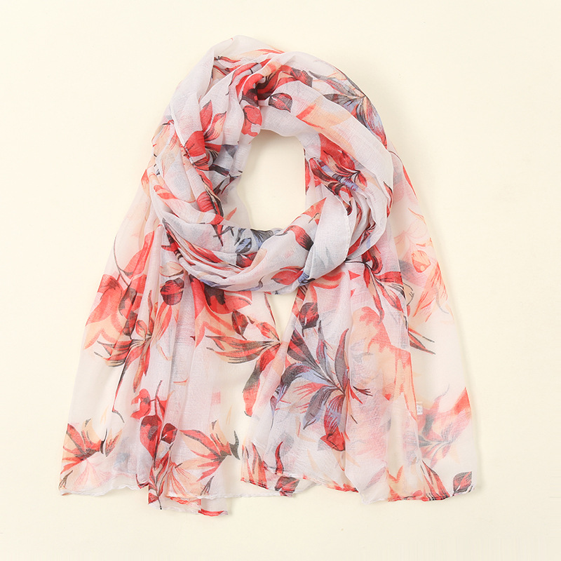 Châles en Viscose de Coton Rétro Floral pour Femme, Écharpe Respirante, Rond Pashmina, Étole, Hijab Musulman, Bufandas, Haute Qualité, Hiver, 180x85cm