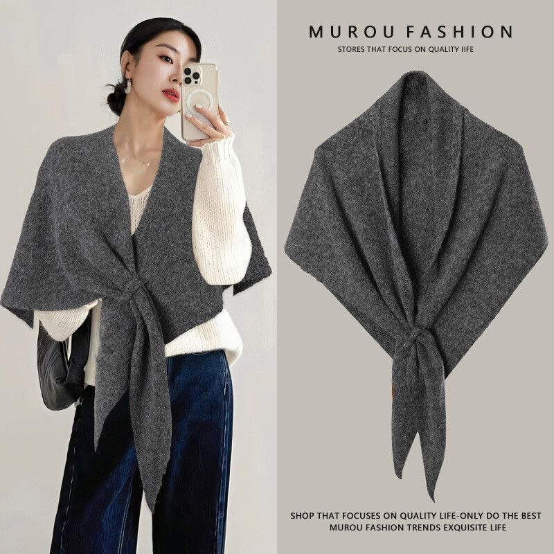 Nouvelle mode Triangle écharpe châle femmes cou enveloppement laine mélangée femme épaissi chaud épaule châle hiver cadeau de haute qualité