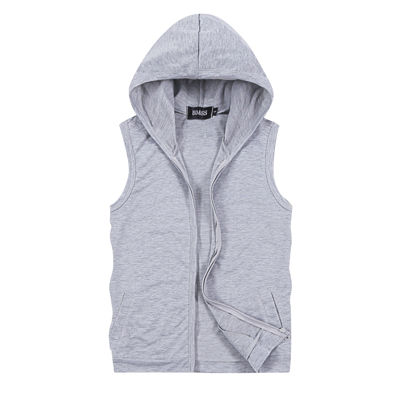 Veste sans manches à capuche pour homme, été 2026, tailles asiatiques M-5XL, noir, bleu, blanc, gris, avec fermeture éclair, veste décontractée pour homme, coupe ajustée