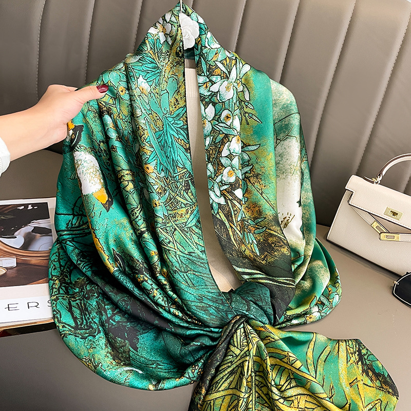 Écharpe de printemps pour femmes, Design de luxe, matériau en Polyester, écharpe lisse, châle doux, plage