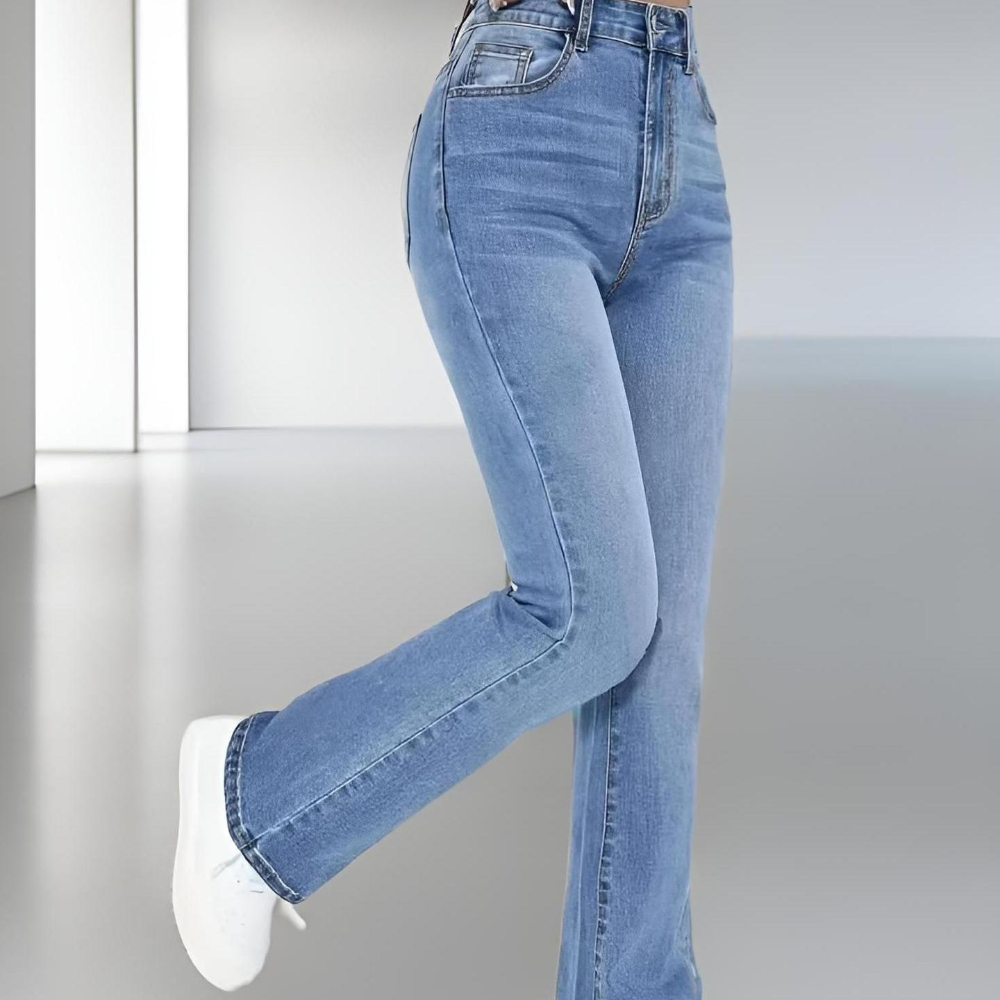 Nouveaux jeans chauds pour femmes minceur style européen et américain décontracté polyvalent taille haute pantalon en Denim lavé pour les femmes