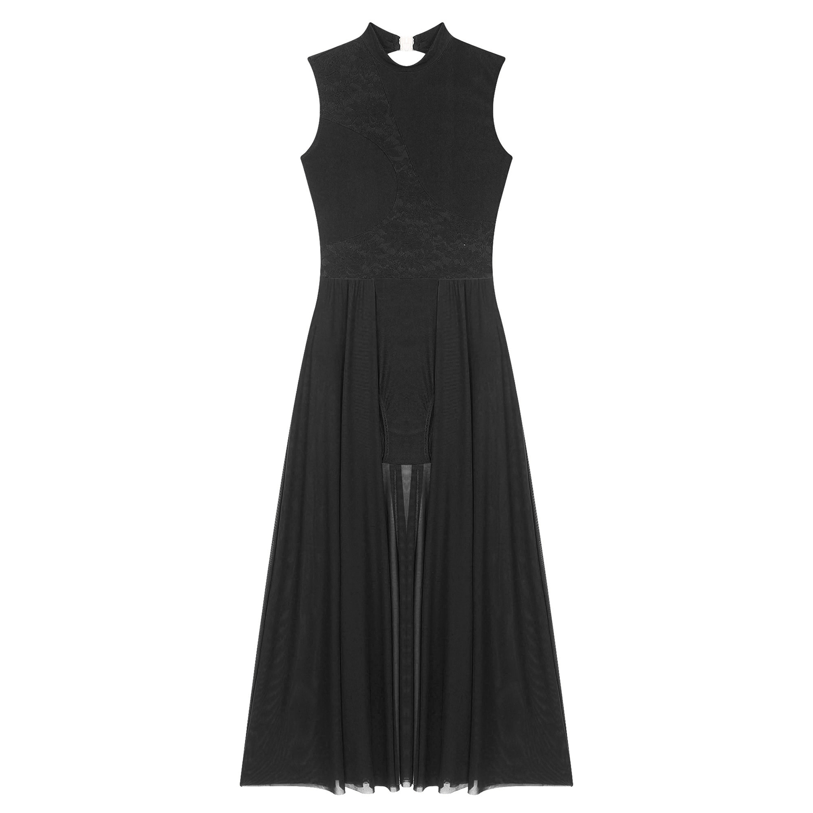 Robe de spectacle de danse lyrique moderne pour femmes, sans manches, justaucorps en dentelle, vêtements de danse pour Ballet, gymnastique, patinage artistique, acrobatie