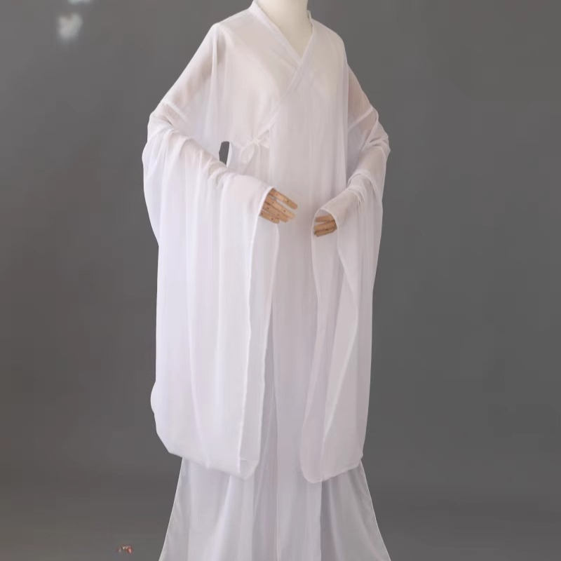 Vêtements d'intérieur blancs pour hommes et femmes, maillot de corps en mousseline de soie, pyjama traditionnel confortable, vêtements de Base Hanfu
