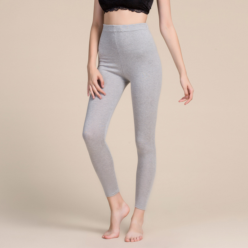 Leggings pour femmes 80% soie 15% cachemire 5% élasthanne Leggings slim unis Pantalons de base longueur entière Automne Hiver 2025 Nouveau Noir Gris