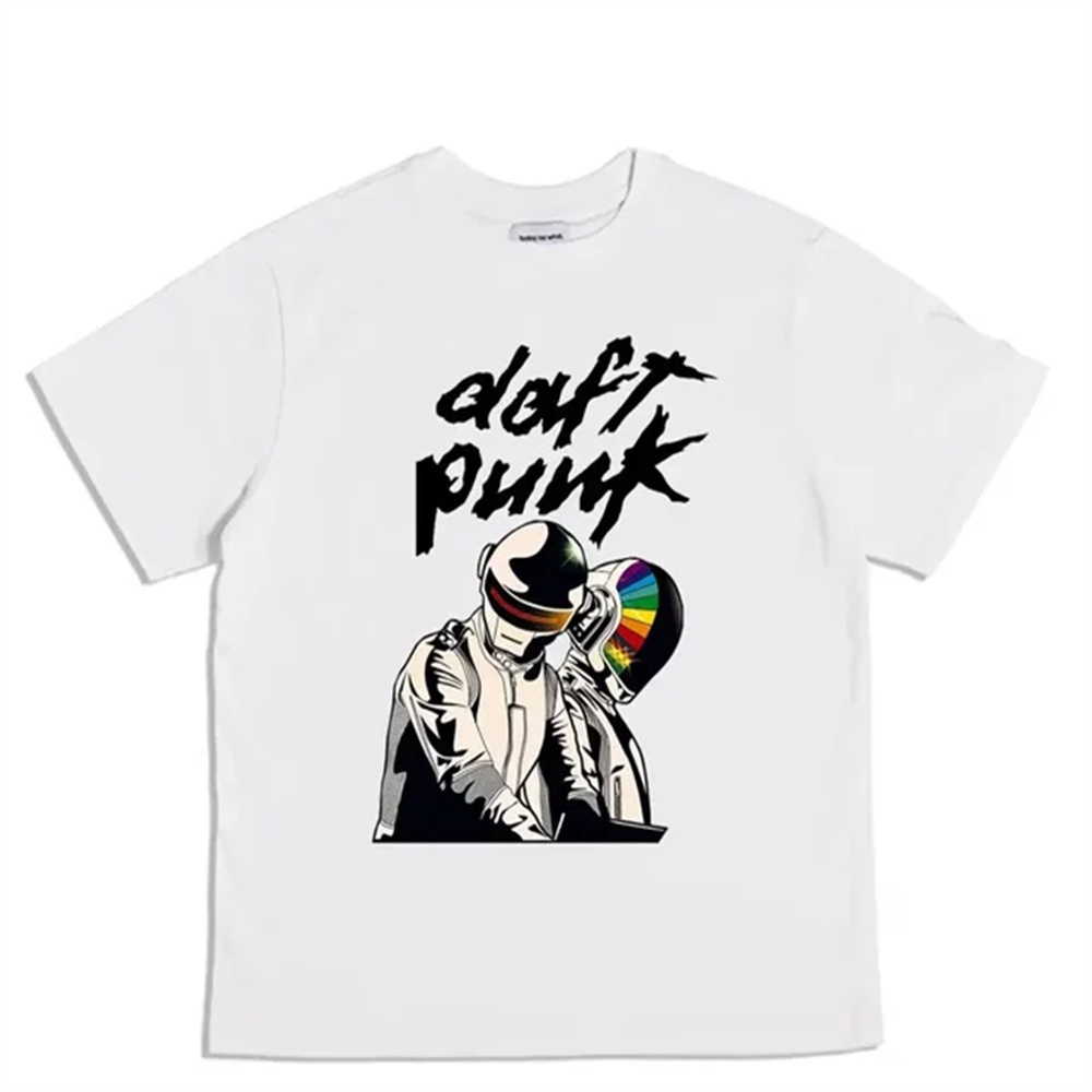 T-shirt Daft Punk en Coton pour Homme, Vêtement de Haute Qualité, Style Hip Hop, Université, Pop Culture, Style Gothique, Esthétique, Kawaii