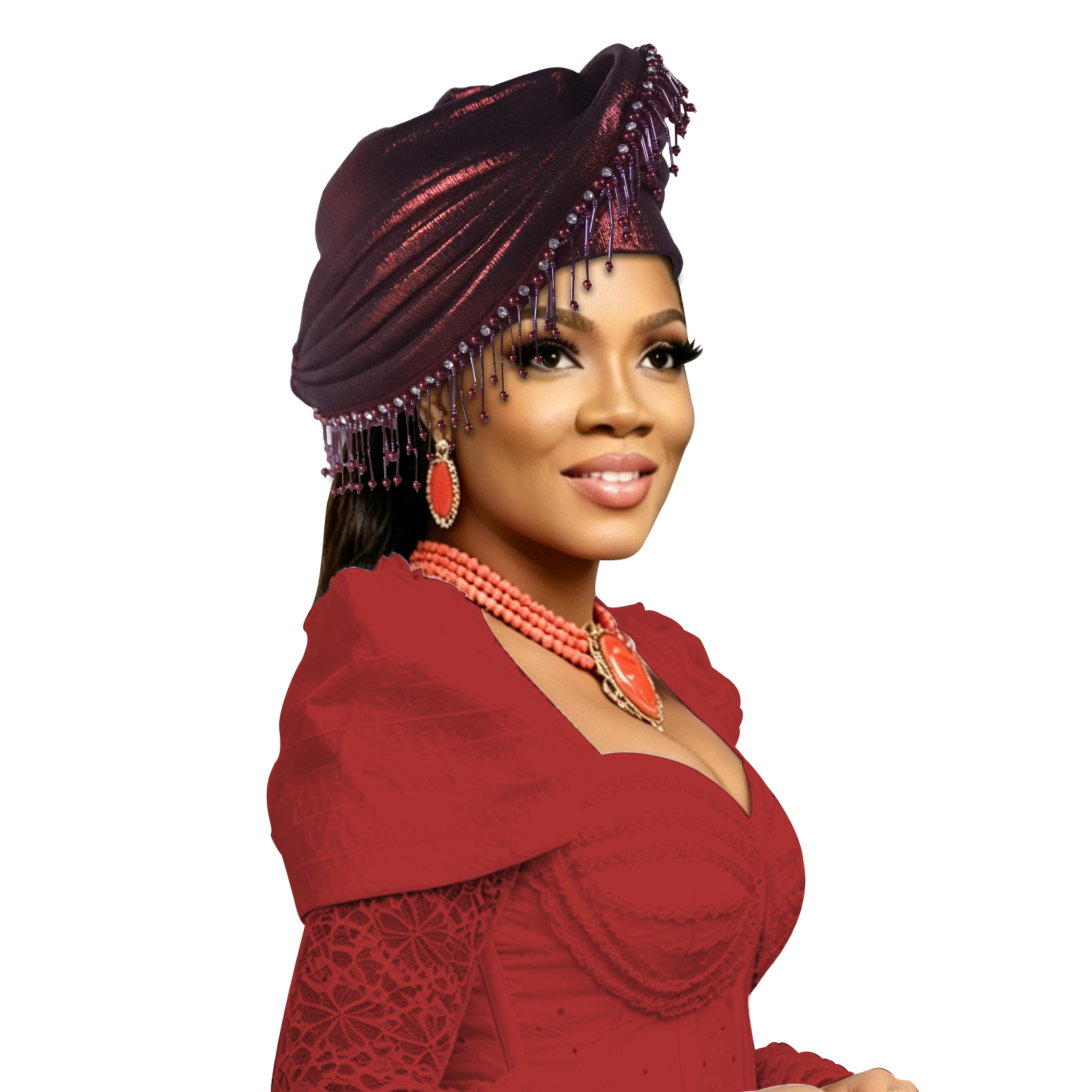 Turban africain préformé pour femme, style Gele, pour l'été et l'automne, idéal pour mariage nigérian et fête