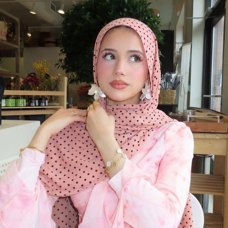 Hijab musulman tendance, foulard classique à pois, bandana doux et respirant, couvre-chef polyvalent pour le bureau, le travail, le shopping et le quotidien