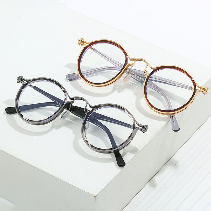 Lunettes à monture ronde rétro pour hommes et femmes, Anti-lumière bleue, marque de luxe, lunettes optiques de styliste