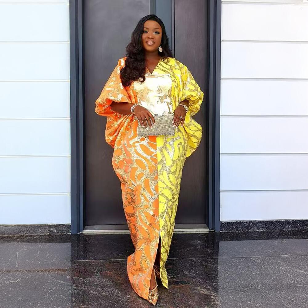 Robes africaines neuves pour femmes, robes turques grande taille pour femmes, vêtements d'église en tissu jacquard de luxe pour femmes