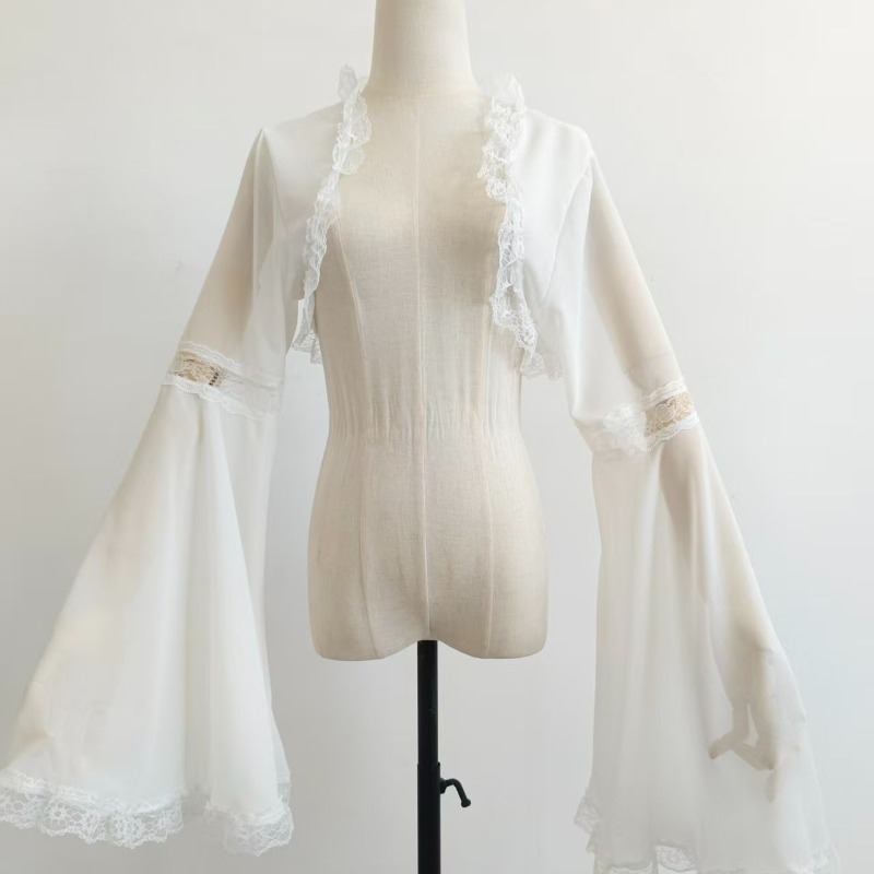 Blouse Femme Style Gothique avec Corsage en Dentelle, Manches Cloche, Gilet Lolita – Confortable, Décontractée, Polyvalente, Tendance et de Qualité Supérieure