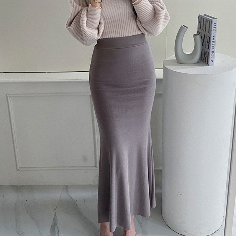 Jupes longues élégantes d'été pour femmes, mode taille haute élastique, style coréen Y2K, vêtements décontractés, jupes mi-longues roses et noires pour femmes